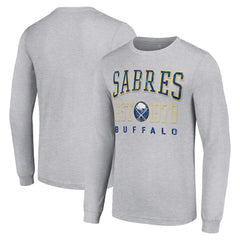 Buffalo Sabres Starter Retro Graphic Long Sleeve Crew T-Shirt - Heather Gray T-shirts