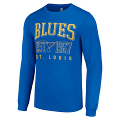 St. Louis Blues Starter Retro Graphic Long Sleeve Crew T-Shirt - Royal T-shirts