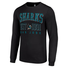 San Jose Sharks Starter Logo Graphic Long Sleeve T-Shirt - Black T-shirts