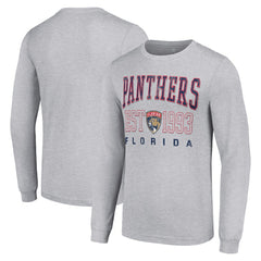 Florida Panthers Starter Logo Graphic Long Sleeve T-Shirt - Heather Gray T-shirts