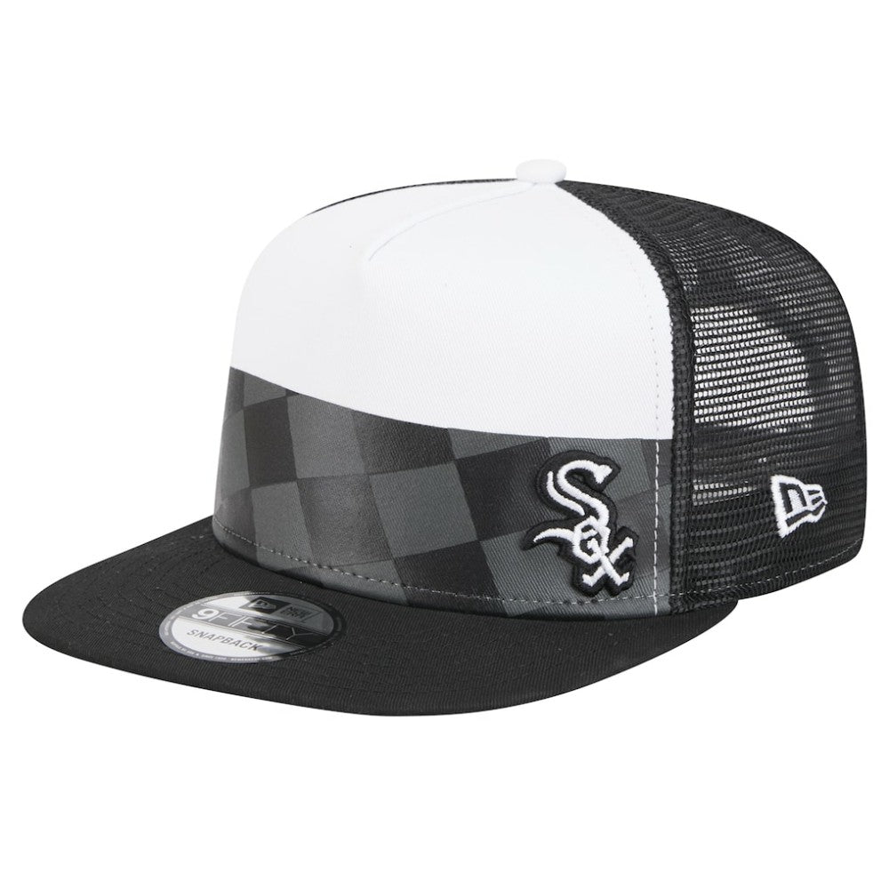 Chicago White Sox Checkmate Trucker 9FIFTY Snapback Hat Black