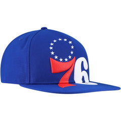 Philadelphia 76ers Oversized Puff Print Logo Golfer Snapback Hat - Royal sale