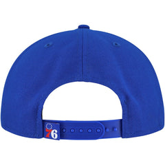 Philadelphia 76ers Oversized Puff Print Logo Golfer Snapback Hat - Royal sale
