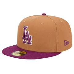 Los Angeles Dodgers Two-Tone Color Pack 59FIFTY Fitted Hat Brown/Purple