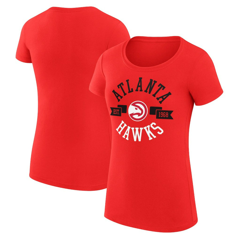 Atlanta Hawks G-III 4Her by Carl Banks Women's Super-Slim Fit Lightweight Large City Logo T-Shirt - Red shop