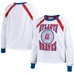 Atlanta Braves WEAR by Erin Andrews Women's Raglan Long Sleeve T-Shirt White