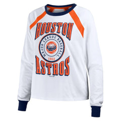 Houston Astros WEAR by Erin Andrews Women's Raglan Long Sleeve T-Shirt White