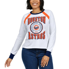 Houston Astros WEAR by Erin Andrews Women's Raglan Long Sleeve T-Shirt White