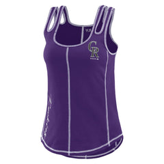 Colorado Rockies WEAR by Erin Andrews Women's Contrast Stitch Tank Top Purple