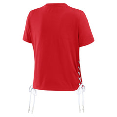 St. Louis Cardinals WEAR by Erin Andrews Women's Side Lace-Up Cropped T-Shirt Red