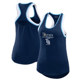 Tampa Bay Rays WEAR by Erin Andrews Women's Colorblock Racerback Tank Top Navy