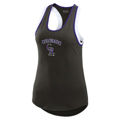 Colorado Rockies WEAR by Erin Andrews Women's Colorblock Racerback Tank Top Black