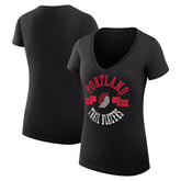 Portland Trail Blazers G-III 4Her by Carl Banks Women's Super-Slim Fit Lightweight Large City Logo V-Neck T-Shirt - Black discount