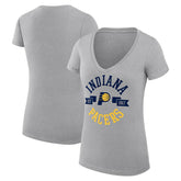 Indiana Pacers G-III 4Her by Carl Banks Women's Super-Slim Fit Lightweight Large City Logo V-Neck T-Shirt - Heather Gray on sale