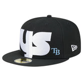 Tampa Bay Rays Checkered Undervisor 59FIFTY Fitted Hat Black