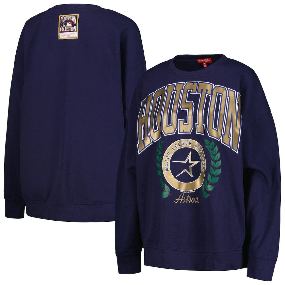 Houston Astros Women's Cooperstown Collection Logo Pullover Sweatshirt Navy