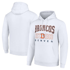 Denver Broncos Starter Unisex Throwback Logo Pullover Hoodie - White discount