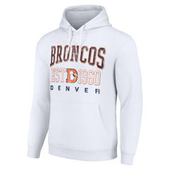 Denver Broncos Starter Unisex Throwback Logo Pullover Hoodie - White discount