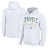 Los Angeles Chargers Starter Unisex Throwback Logo Pullover Hoodie - White on sale