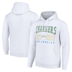 Los Angeles Chargers Starter Unisex Throwback Logo Pullover Hoodie - White on sale
