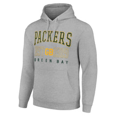 Green Bay Packers Starter Unisex Throwback Logo Pullover Hoodie - Heather Gray on sale