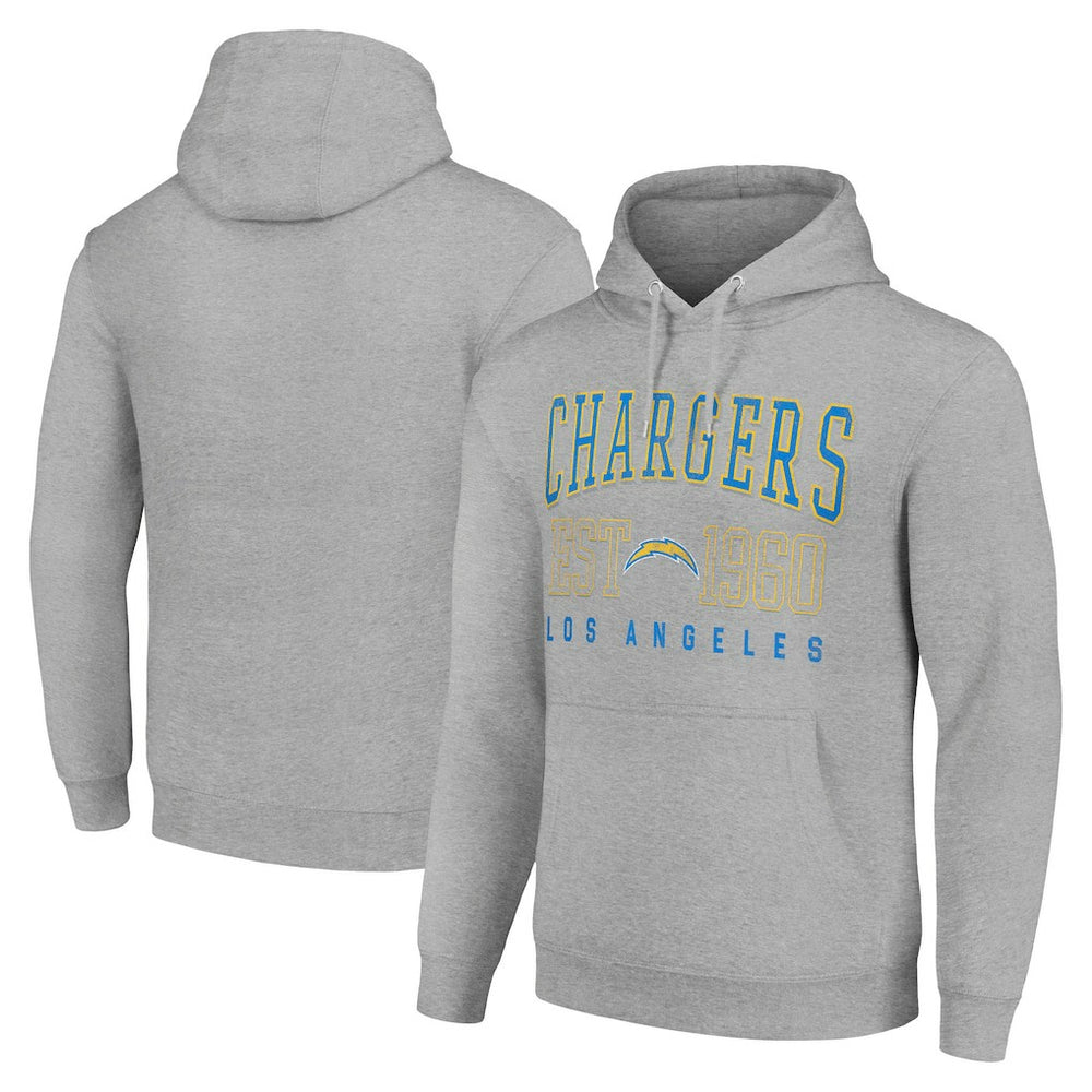 Los Angeles Chargers Starter Unisex Throwback Logo Pullover Hoodie - Heather Gray on sale