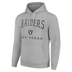 Las Vegas Raiders Starter Unisex Throwback Logo Pullover Hoodie - Heather Gray sale