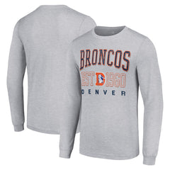 Denver Broncos Starter Throwback Logo Long Sleeve T-Shirt - Heather Gray sale
