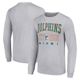 Miami Dolphins Starter Throwback Logo Long Sleeve T-Shirt - Heather Gray outlet