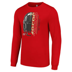 San Francisco 49ers Starter Half Helmet Logo Long Sleeve T-Shirt - Scarlet discount