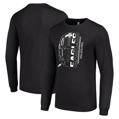 Philadelphia Eagles Starter Half Helmet Logo Long Sleeve T-Shirt - Black for sale