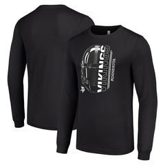 Minnesota Vikings Starter Half Helmet Logo Long Sleeve T-Shirt - Black outlet