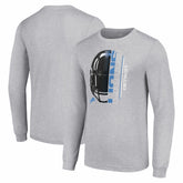 Detroit Lions Starter Half Helmet Logo Long Sleeve Heathered T-Shirt - Heather Gray outlet