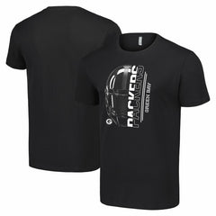 Green Bay Packers Starter Half Helmet Logo T-Shirt - Black discount