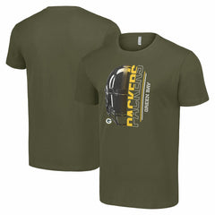 Green Bay Packers Starter Half Helmet Logo T-Shirt - Olive online