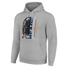 Chicago Bears Starter Unisex Half Helmet Logo Pullover Hoodie - Heather Gray on sale