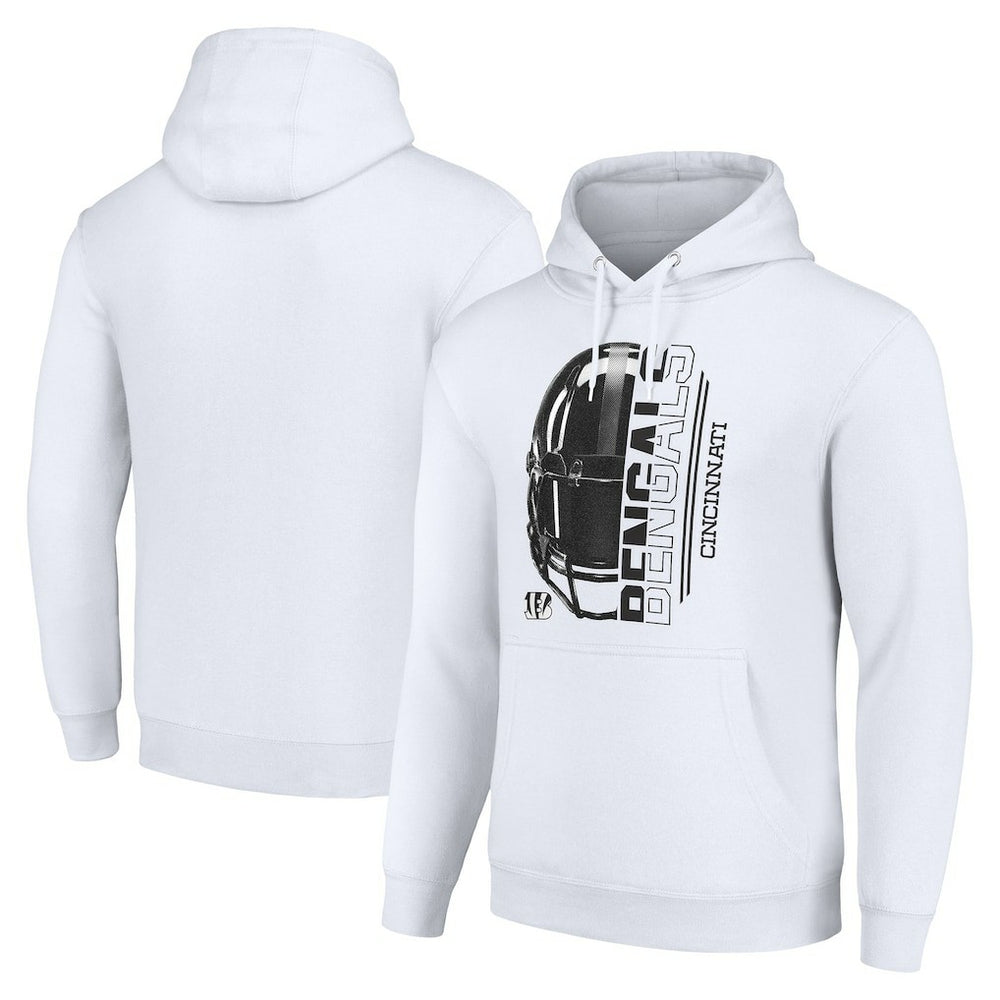 Cincinnati Bengals Starter Unisex Half Helmet Logo Pullover Hoodie - White outlet