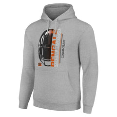 Cincinnati Bengals Starter Unisex Half Helmet Logo Pullover Hoodie - Heather Gray sale