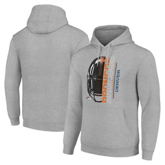 Denver Broncos Starter Unisex Half Helmet Logo Pullover Hoodie - Heather Gray sale