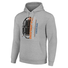 Denver Broncos Starter Unisex Half Helmet Logo Pullover Hoodie - Heather Gray sale