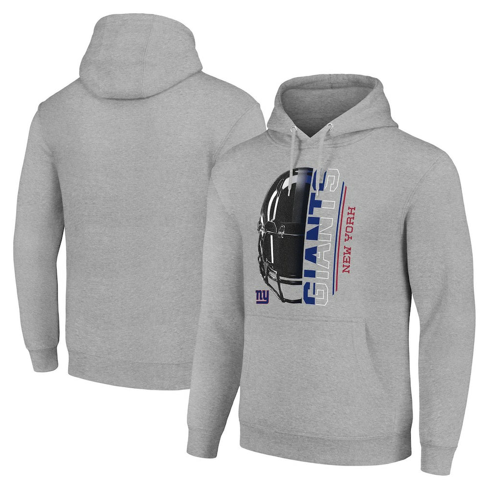 New York Giants Starter Unisex Half Helmet Logo Pullover Hoodie - Heather Gray outlet