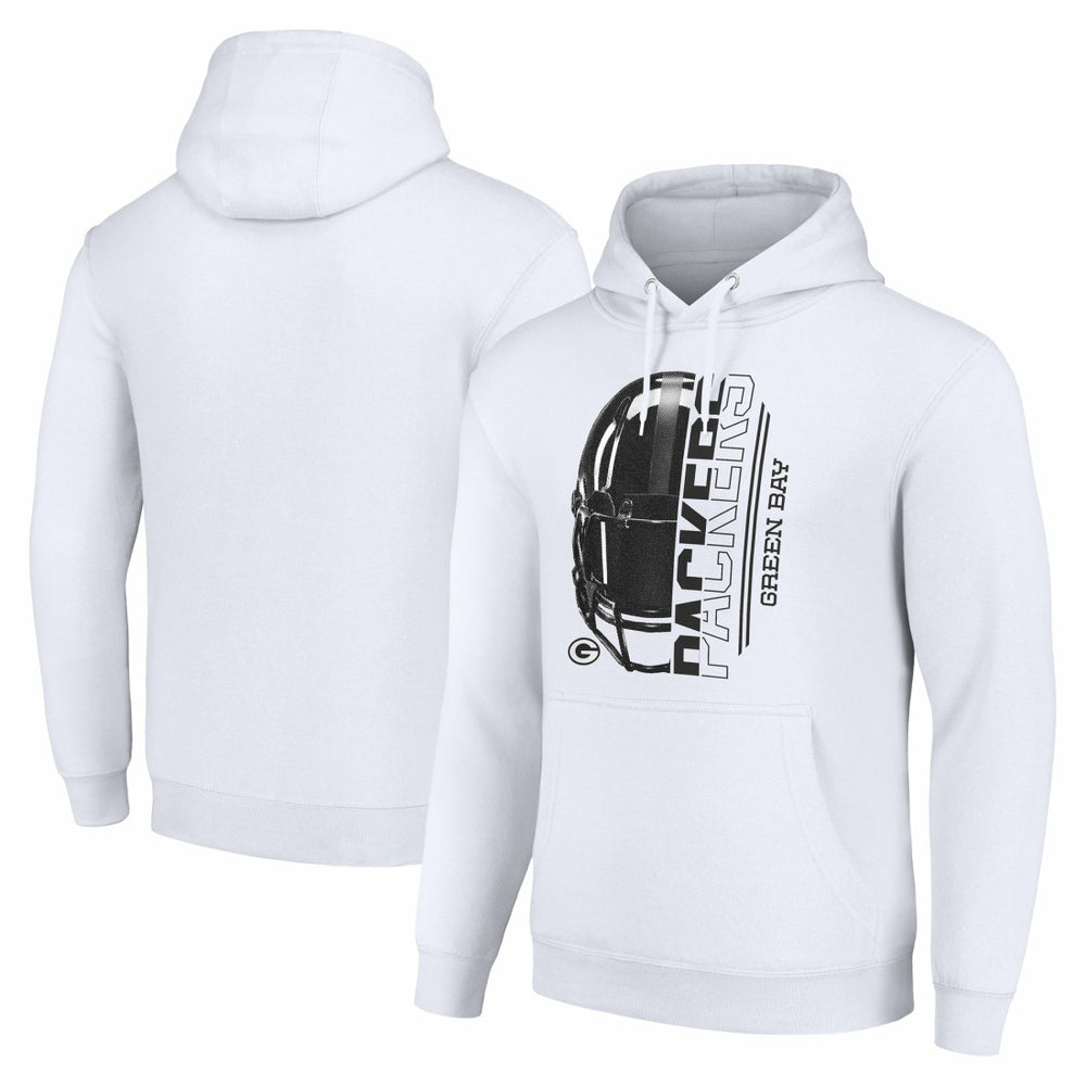 Green Bay Packers Starter Unisex Half Helmet Logo Pullover Hoodie - White cheap