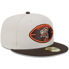 Cleveland Browns New Era 2024 Sideline Historic 59FIFTY Fitted Hat - Stone/Brown discount