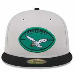 Philadelphia Eagles New Era 2024 Sideline Historic 59FIFTY Fitted Hat - Stone/Black on sale