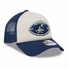 Dallas Cowboys New Era Youth 2024 Sideline Historic 9FORTY A-Frame Trucker Adjustable Hat - Stone/Navy sale