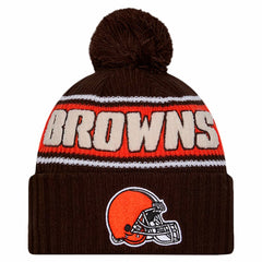 Cleveland Browns New Era 2024 Sideline Cuffed Knit Hat with Pom - Brown on sale