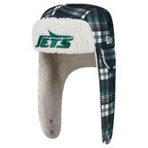 New York Jets New Era Sideline Plaid Sherpa Trapper Hat - Black for sale
