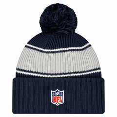 Dallas Cowboys New Era Youth 2024/25 Sideline Cuffed Knit Hat with Pom - Navy outlet
