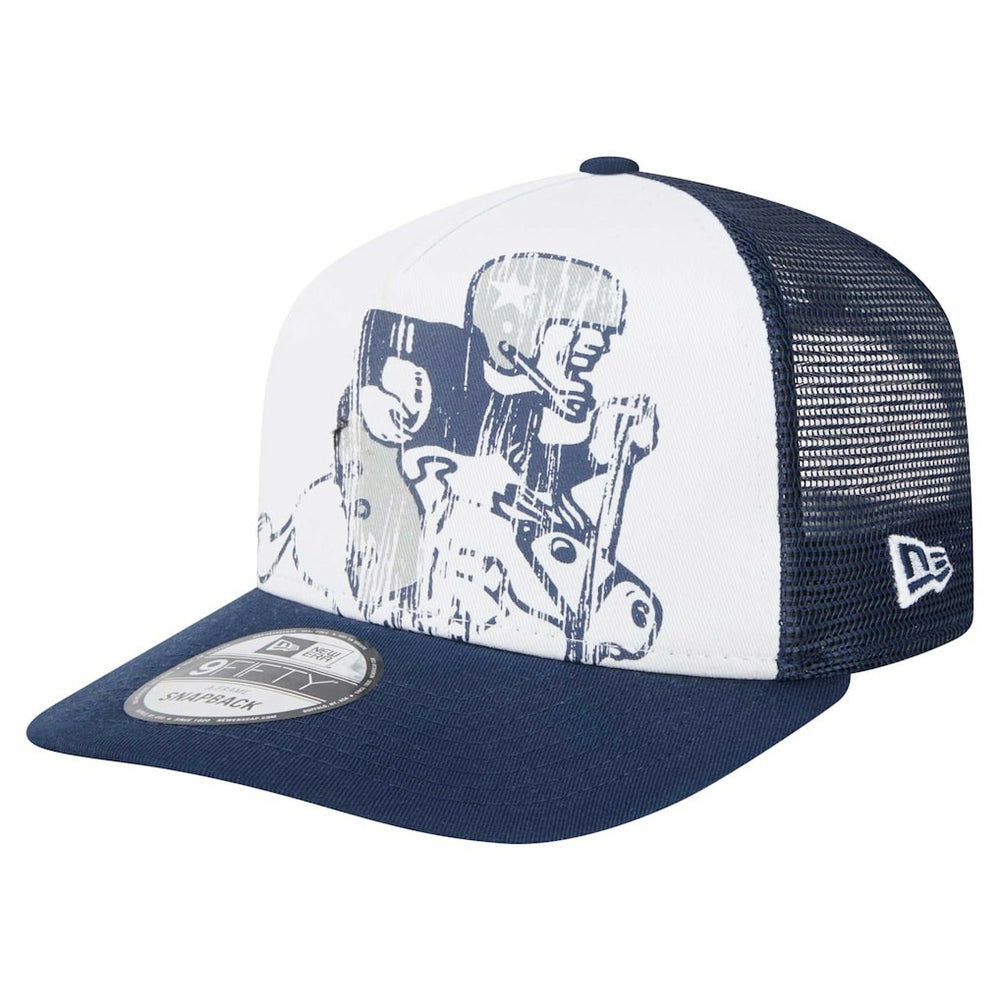 New Era Dallas Cowboys Distressed 9FIFTY A-Frame Snapback Hat - White/Navy sale