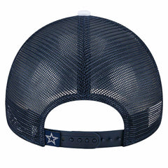 Dallas Cowboys New Era Sport Night Color Block 9FORTY A-Frame Trucker Adjustable Hat - White/Navy sale
